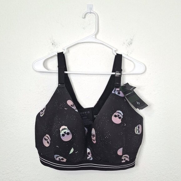 Torrid Active Skulls Sport Bra Sz 44DDD Lightly Padded Adjustable Straps Sports - Picture 6 of 16